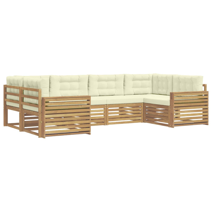 Set de canapele de exterior 6 pcs Alb și crem WALTI
