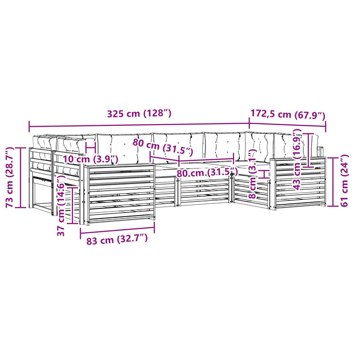 Set de canapele de exterior 6 pcs Alb și crem WALTI