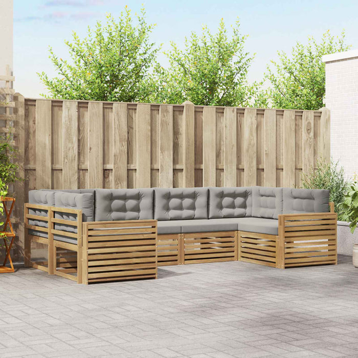 Set de canapele de exterior 6 pcs Alb și gri deschis WALTI