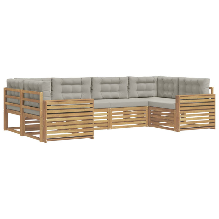 Set de canapele de exterior 6 pcs Alb și gri deschis WALTI