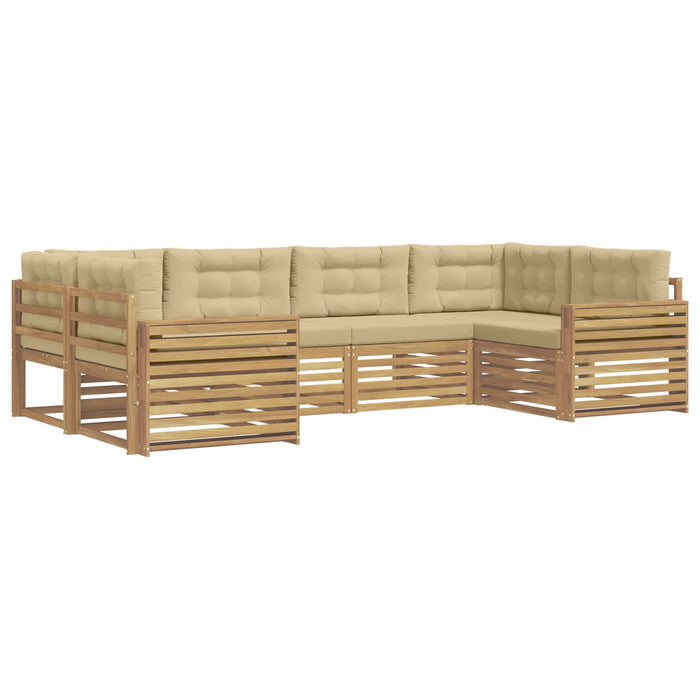 Set de canapele de exterior 6 pcs Alb și Bej WALTI