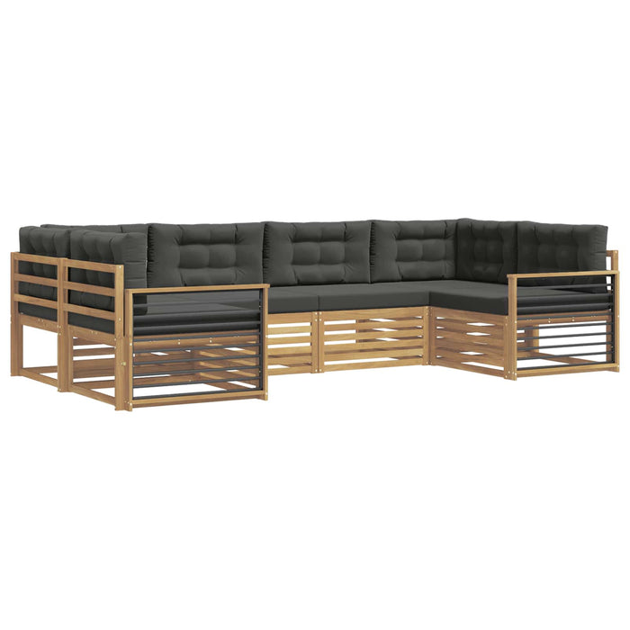 Set de canapele de exterior cu pernă 6 pcs Alb și antracit WALTI