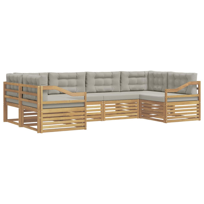 Set de canapele de exterior 6 pcs Alb și gri deschis Poliester WALTI