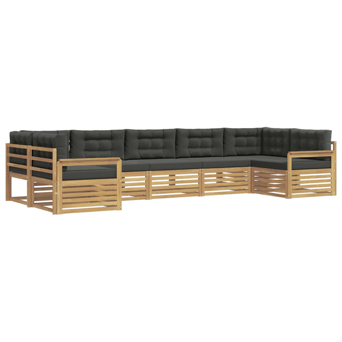 Set de canapele de exterior cu pernă 7 pcs Alb și antracit WALTI