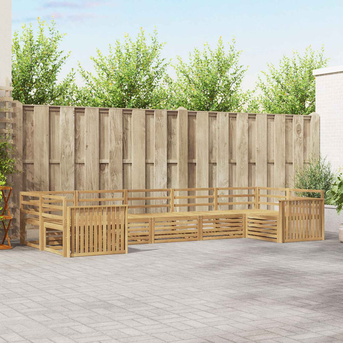 Set de canapele de exterior 7 pcs Alb Lemn Solid de Acacia WALTI