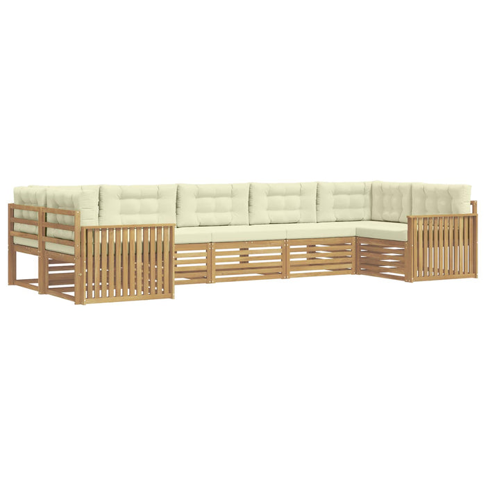 Set de canapele de exterior 7 pcs Alb și crem WALTI