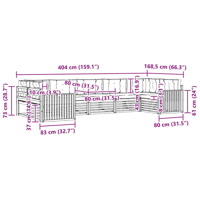 Set de canapele de exterior 7 pcs Alb și crem WALTI
