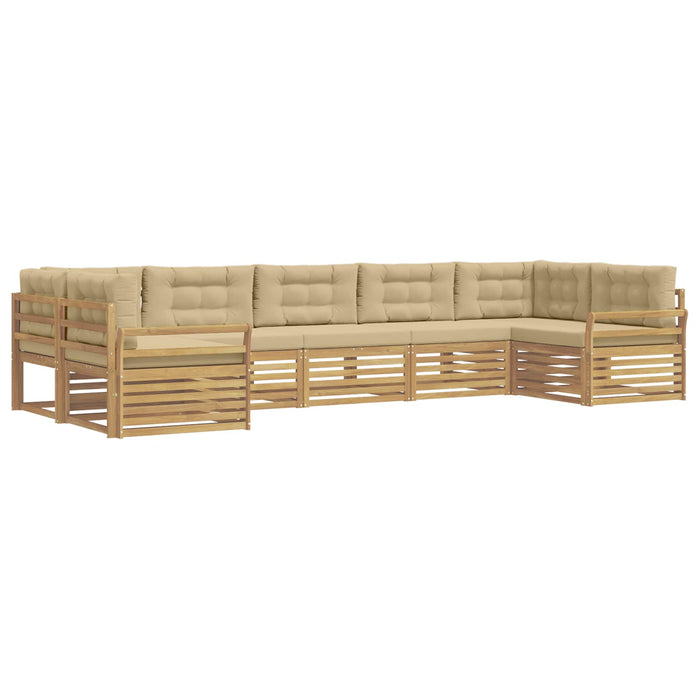 Set de canapele de exterior 7 pcs Alb și Bej - WALTI WALTI