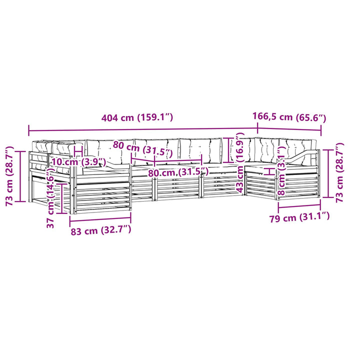 Set de canapele de exterior 7 pcs Alb și crem Poliester WALTI