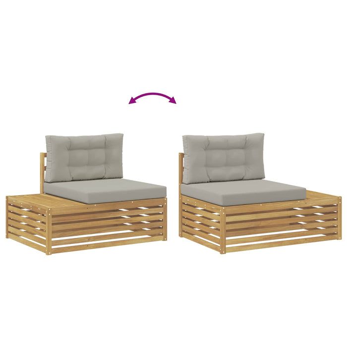 3 Bucată Set de canapele de exterior Poliester Alb - WALTI WALTI