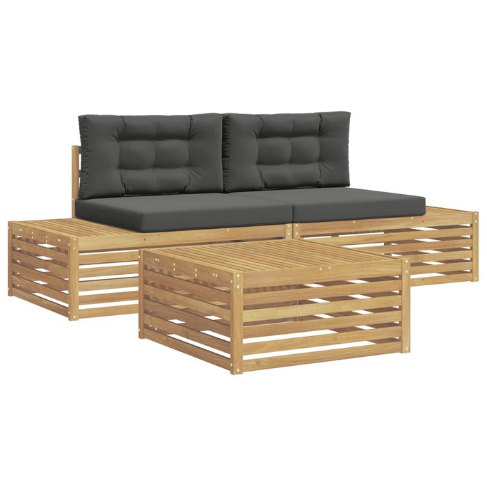 3 Bucată Set de canapele de exterior Poliester Alb - WALTI WALTI