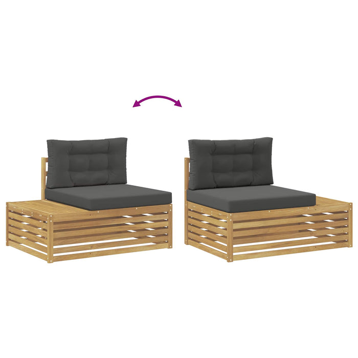 3 Bucată Set de canapele de exterior Poliester Alb - WALTI WALTI