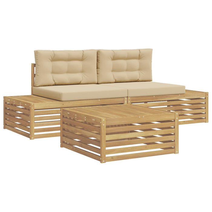 3 Bucată Set de canapele de exterior Poliester Alb - WALTI WALTI