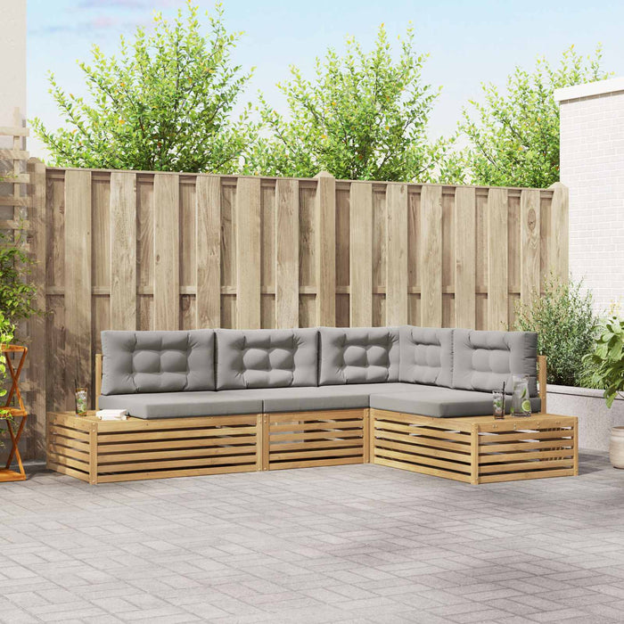 4 Bucată Set de canapele de exterior Poliester Alb - WALTI WALTI