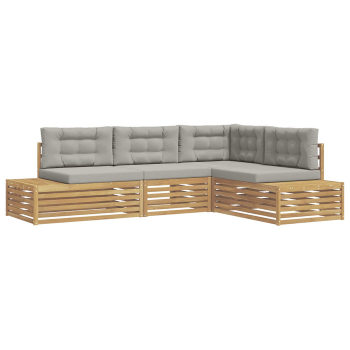 4 Bucată Set de canapele de exterior Poliester Alb - WALTI WALTI