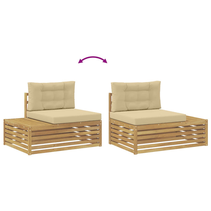 4 Bucată Set de canapele de exterior Poliester Alb - WALTI WALTI
