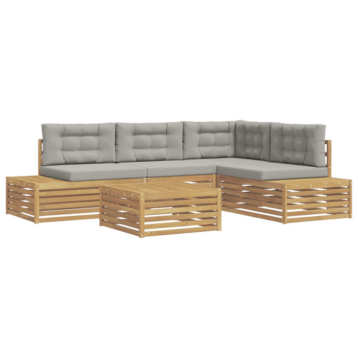 5 Bucată Set de canapele de exterior Poliester Alb - WALTI WALTI