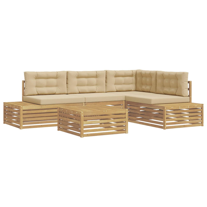 5 Bucată Set de canapele de exterior Poliester Alb - WALTI WALTI