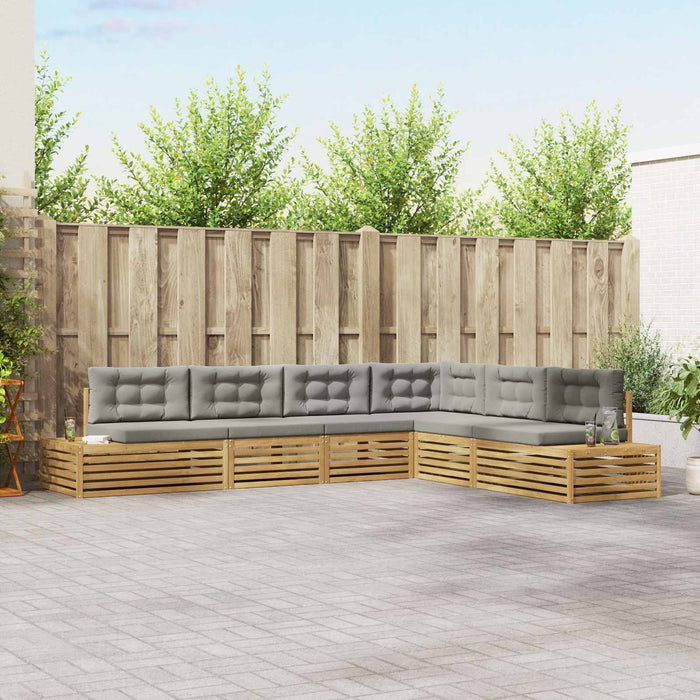 6 Bucată Set de canapele de exterior Poliester Alb - WALTI WALTI