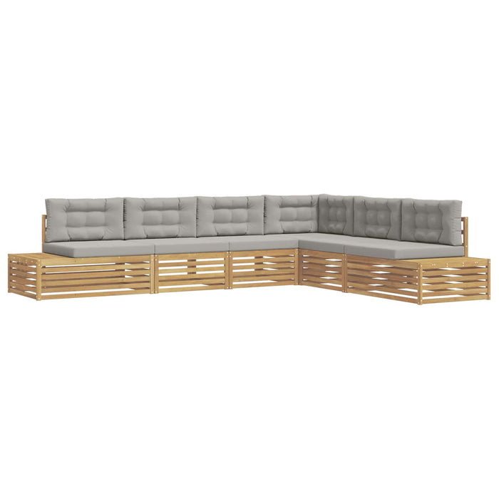 6 Bucată Set de canapele de exterior Poliester Alb - WALTI WALTI