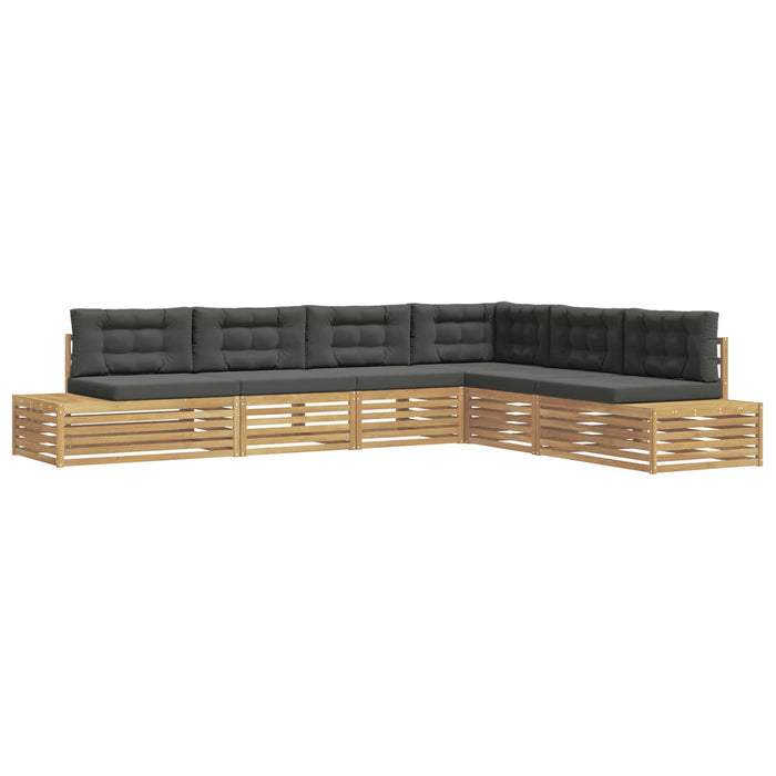6 Bucată Set de canapele de exterior Poliester Alb - WALTI WALTI
