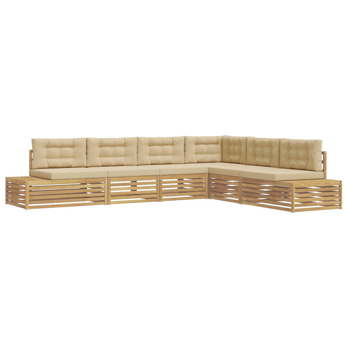 6 Bucată Set de canapele de exterior Poliester Alb - WALTI WALTI
