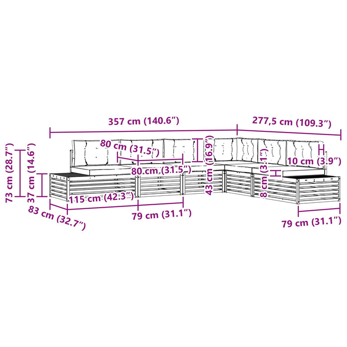 6 Bucată Set de canapele de exterior Poliester Alb - WALTI WALTI