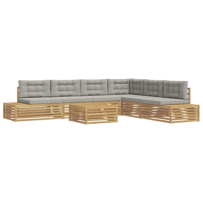 7 Bucată Set de canapele de exterior Poliester Alb - WALTI WALTI