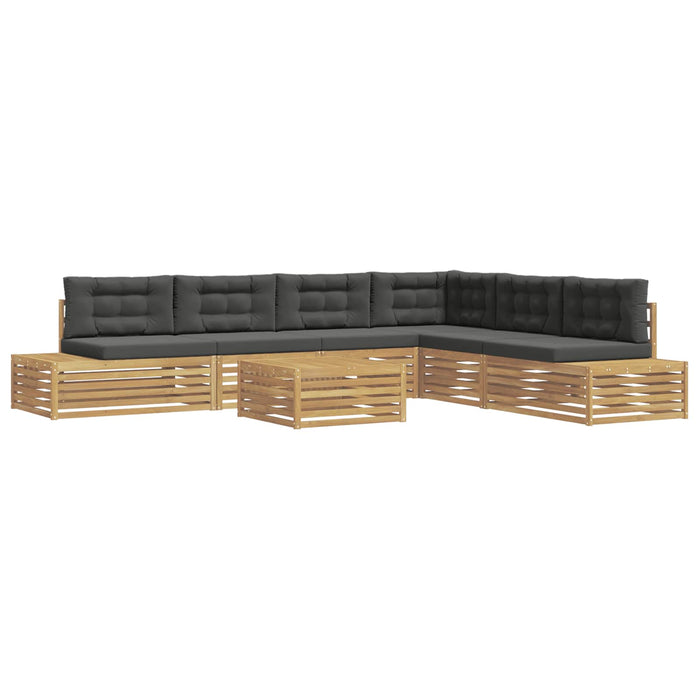 7 Bucată Set de canapele de exterior Poliester Alb - WALTI WALTI