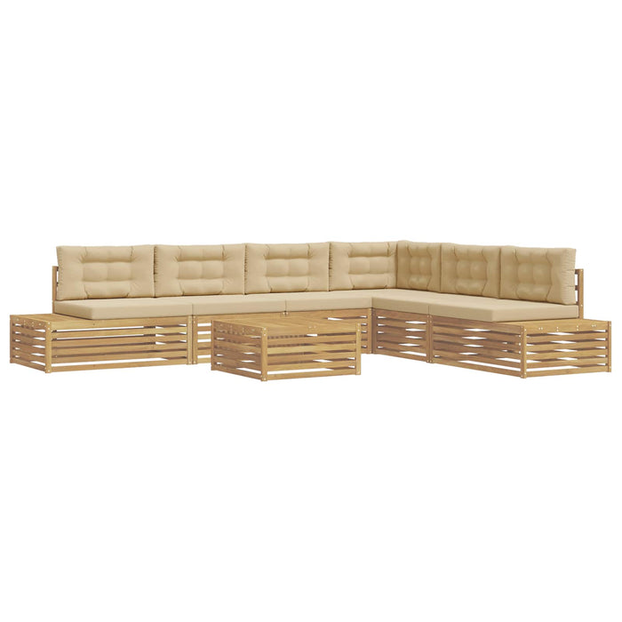 7 Bucată Set de canapele de exterior Poliester Alb - WALTI WALTI