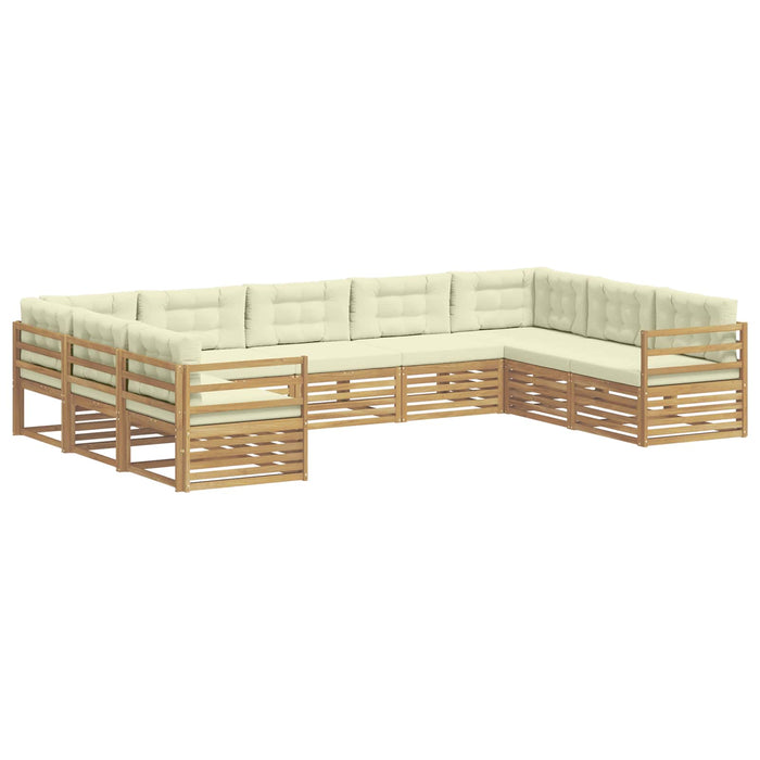 Set de canapele de exterior 9 pcs Alb și crem WALTI