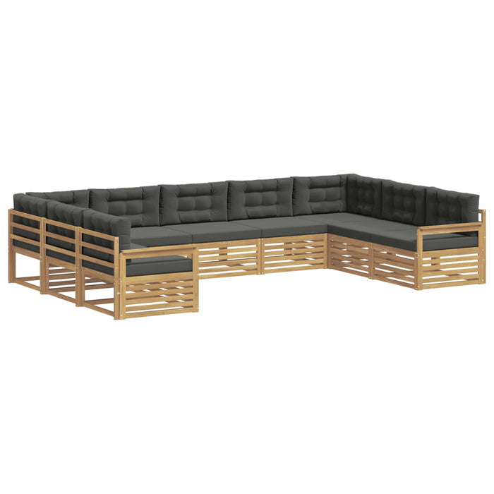 Set de canapele de exterior cu pernă 9 pcs Alb și antracit WALTI