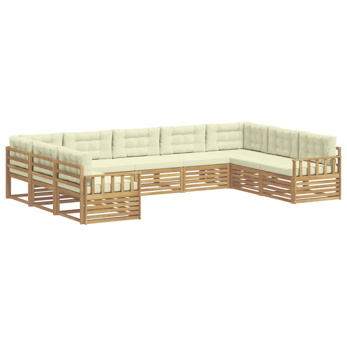 Set de canapele de exterior cu pernă 9 pcs Alb și crem WALTI