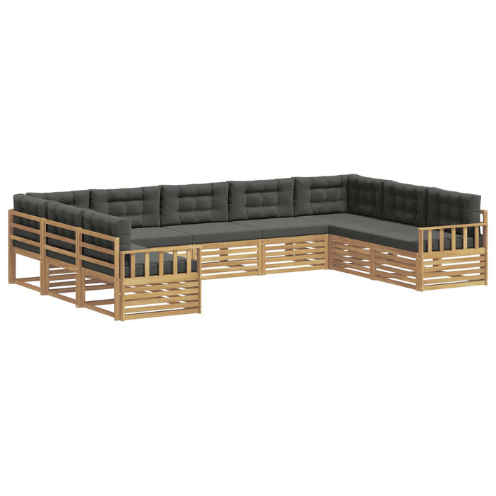 Set de canapele de exterior cu pernă 9 pcs Alb și antracit WALTI