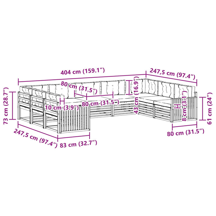 Set de canapele de exterior 9 pcs Alb și antracit WALTI