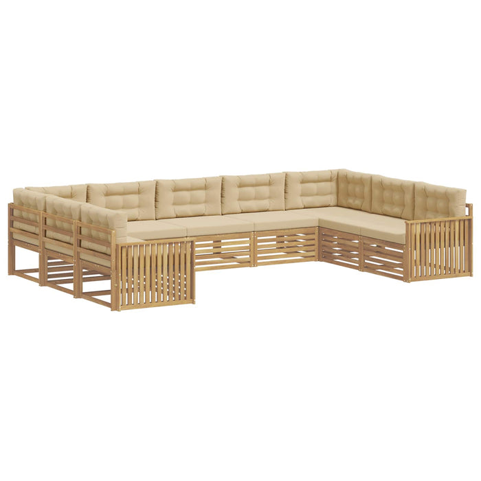Set de canapele de exterior 9 pcs Alb și Bej - WALTI WALTI