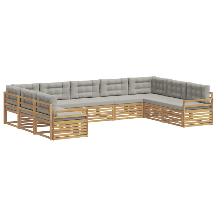 Set de canapele de exterior 9 pcs Alb și gri deschis WALTI