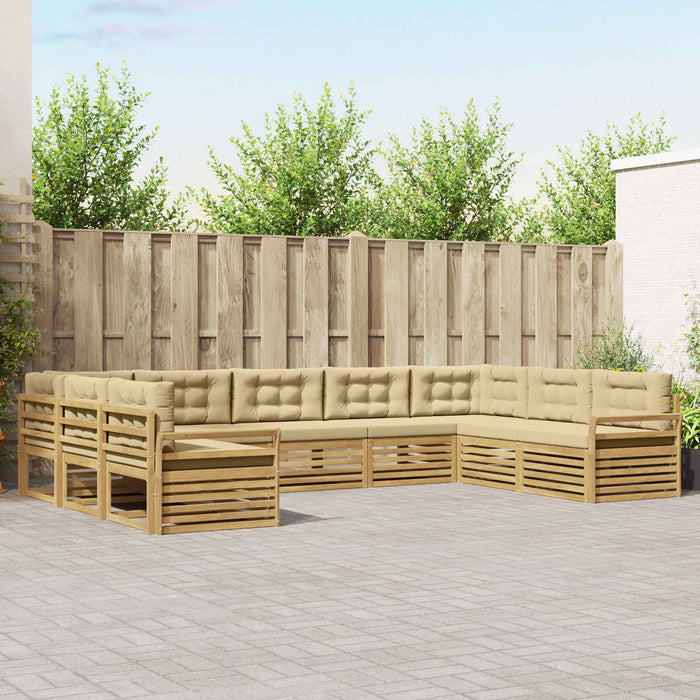 Set de canapele de exterior 9 pcs Alb și Bej - WALTI WALTI