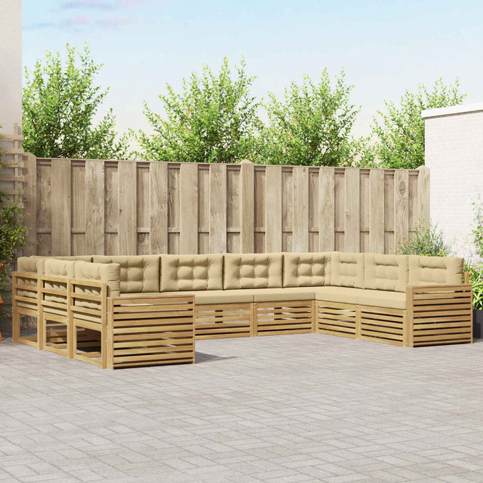 Set de canapele de exterior 9 pcs Alb și Bej - WALTI WALTI