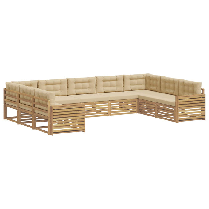 Set de canapele de exterior 9 pcs Alb și Bej - WALTI WALTI