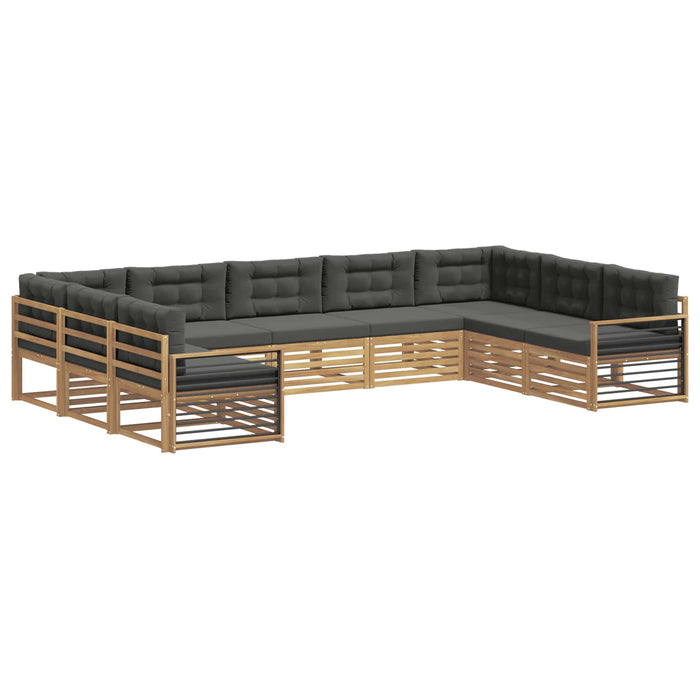 Set de canapele de exterior cu pernă 9 pcs Alb și antracit WALTI