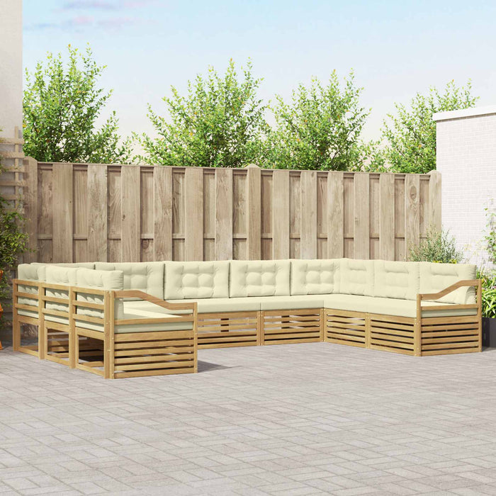 Set de canapele de exterior 9 pcs Alb și crem WALTI