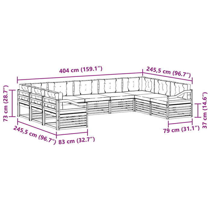Set de canapele de exterior 9 pcs Alb și antracit WALTI