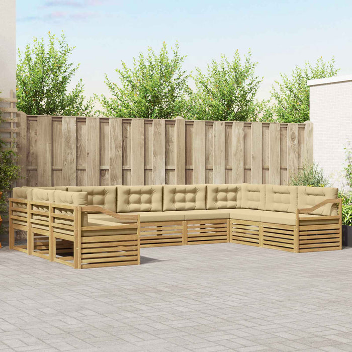 Set de canapele de exterior 9 pcs Alb și Bej WALTI