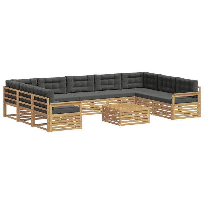 Set de canapele de exterior cu pernă 10 pcs Alb și antracit WALTI
