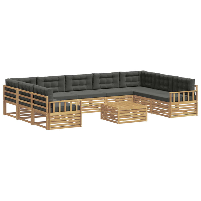 Set de canapele de exterior cu pernă 10 pcs Alb și antracit WALTI