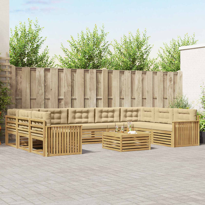 Set de canapele de exterior 10 pcs Alb și Bej - WALTI WALTI
