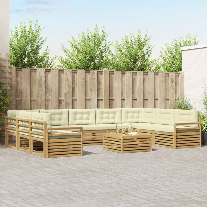 Set de canapele de exterior 10 pcs Alb și crem - WALTI WALTI