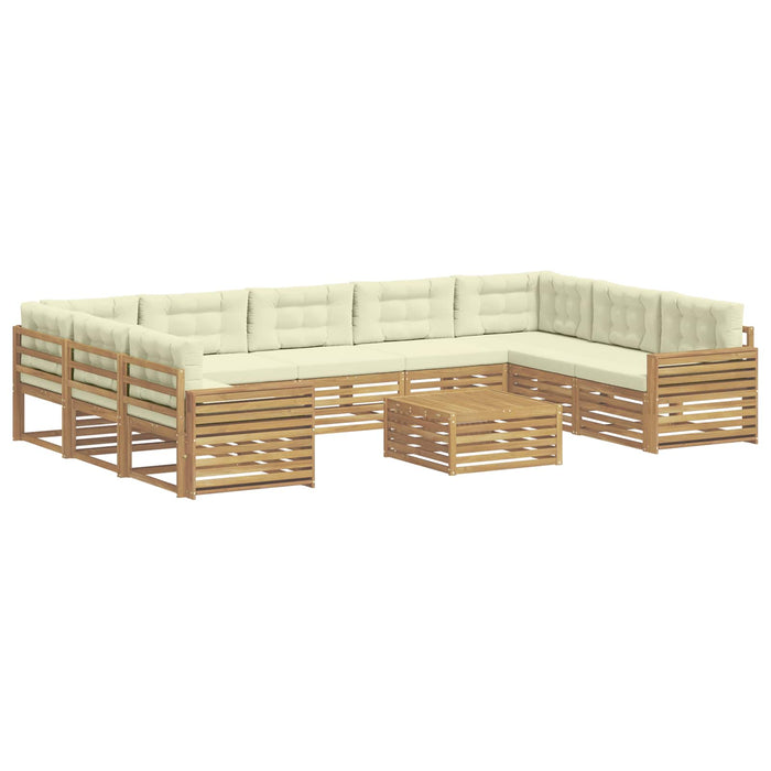 Set de canapele de exterior 10 pcs Alb și crem WALTI