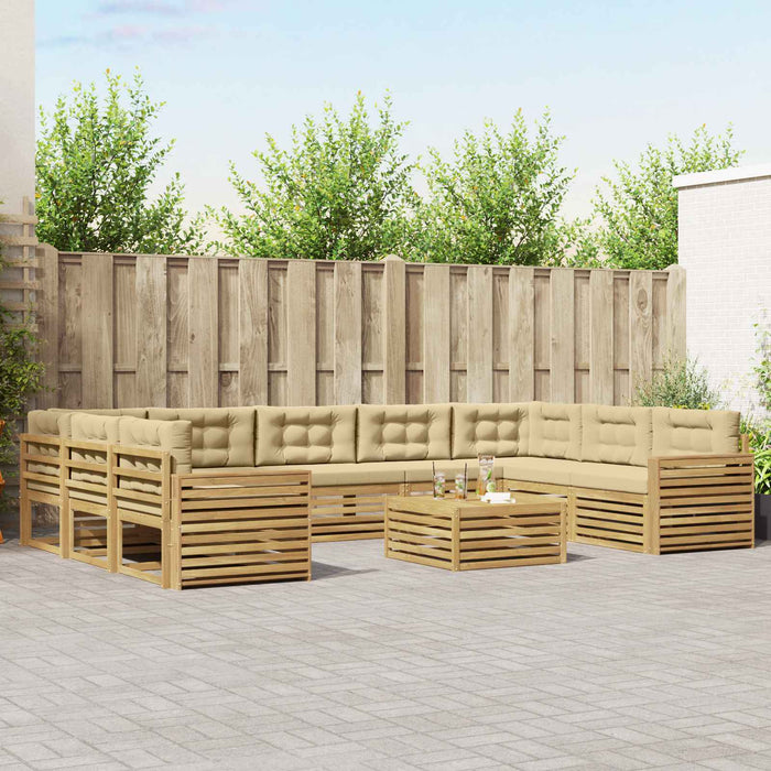 Set de canapele de exterior 10 pcs Alb și Bej - WALTI WALTI